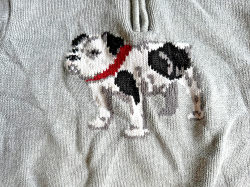 Vintage Hartstrings Kids Children Girls Boys Bulldog Knit Sweater 4T Grey Dog - Picture 2 of 4