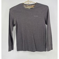 Realtree Mens Size 42 44 L Gray Waffle Knit Thermal Long Sleeve Hunting Shirt