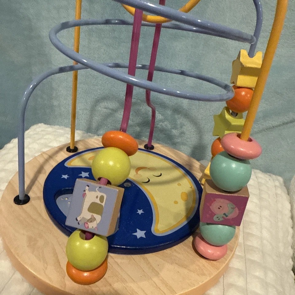 Brinquedo educativo Circo madeira ocupado labirinto de contas atividade de aprendizagem bebê - Imagem 4 de 4