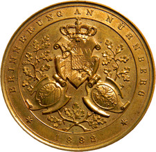 German States Bavaria 1882  Nurnberg Trade, Industry & Art Medal  (05471)