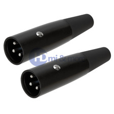 XLR 3P Connector Male Plug Microphone MIC Speaker 3PIN Audio Metal - LOT of 2