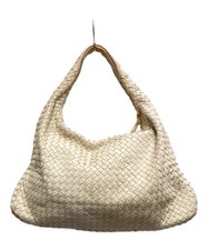 BOTTEGA VENETA Hobo Bag Shoulder Intrecciato Leather Ivory Authentic From Japan