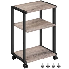 Mobile Printer Stand, 3-Tier Printer Cart Under Desk with Storage, Industrial...