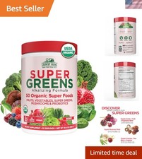 Organic Super Greens Berry Flavor, 50 Organic Super Foods, Packed with Fiber,...