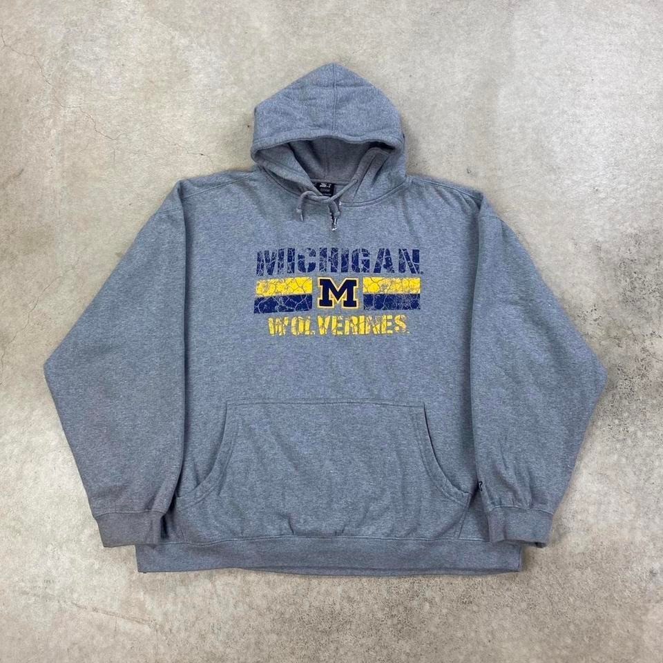 Starter, Vintage 90s Starter Michigan Wolverines Sweatshirt Size XXL Gray Hoodie NCAA