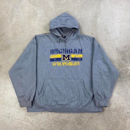 Starter, Vintage 90s Starter Michigan Wolverines Sweatshirt Size XXL Gray Hoodie NCAA