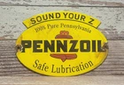 Vintage Pennzoil "Sound Your Z" Porcelain Metal Sign