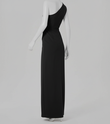 calvin klein one shoulder black dress Calvin Klein | Dresses | Black Satin Studded One Shoulder Satin Cocktail Dress  Calvin Klein Sz