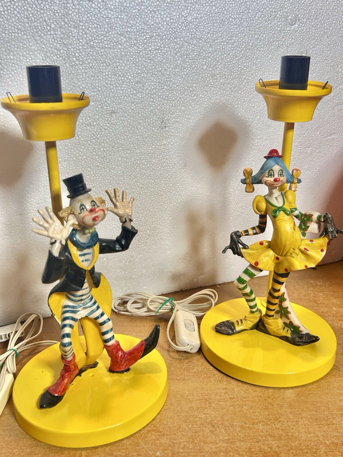 Lampade Abat-jour Vintage Fontanini Clown Giallo