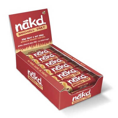 Nakd Bars, Bakewell Tart Raw Fruit and Nuts, Gluten Free, Vegan, 18 Count