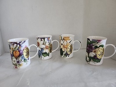 St George s (England) Bone China  Set of 4 Spring Floral Diana Mugs W/ Box