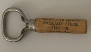Vintage Bottle Opener Smith’s Package Store 19 North Street Pittsfield MA Mass