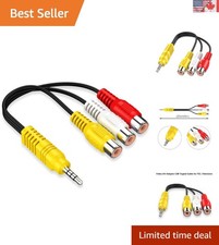 Compact 3.5MM to 3 RCA AV Cable - Plug  Play Adapter for TCL TV - 9in