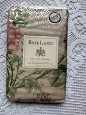 VTG NOS Ralph Lauren "THERESE" SATEEN Floral Cotton Pair 2 STANDARD PILLOWCASES