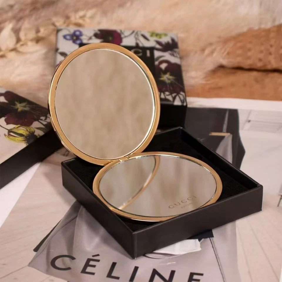 Gucci Nuevo Cosmético Belleza Maquillaje Espejo Compacto en Dorado Flor Baile con Caja Foto 4 de 4