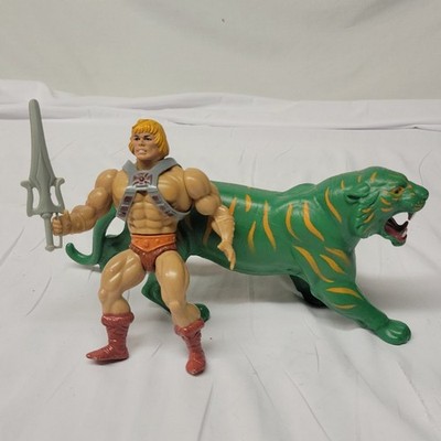 1981 He-Man Action Figure w/ sword Battle Cat soft head Masters of the Universe 