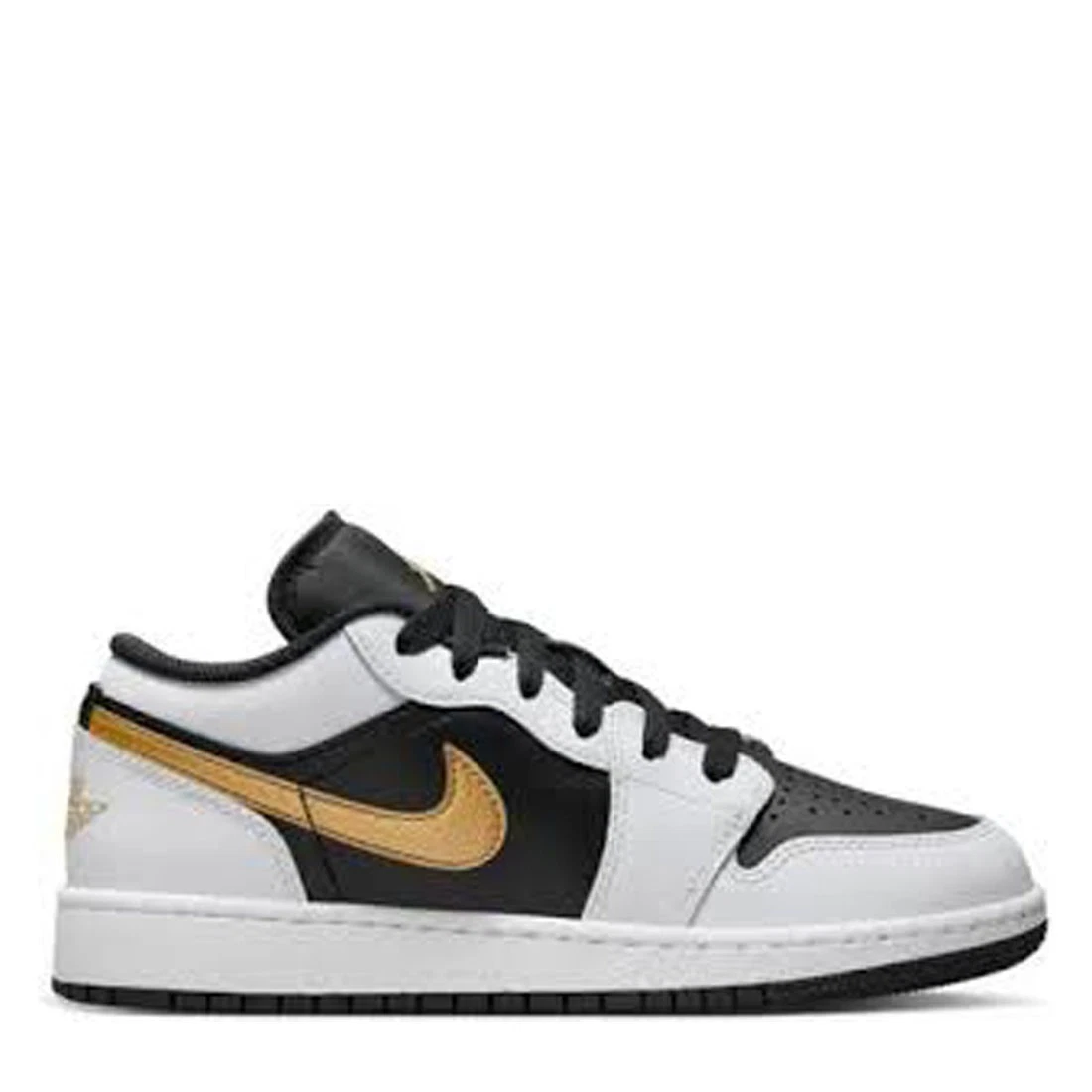 Air Jordan 1 Low Men's Shoes White Metallic Gold Black 553558-172 Sneakers New