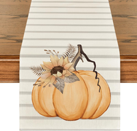 Orange Streifen KüRbisse BläTter Herbst 40X180 Cm | Sonnenblumen Saisonal Hause