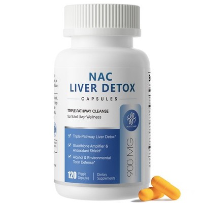 NAC Supplement 900 mg   Liver Cleanse Detox & Repair, Antioxidant & Cellular Hea