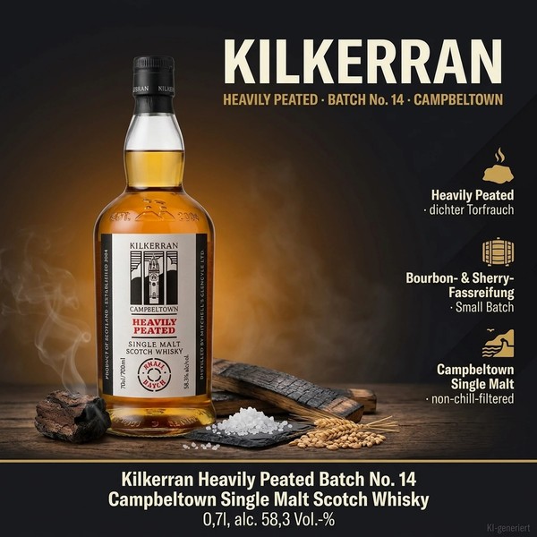 Kilkerran Heavily Peated Batch 14 0,7l, alc. 58,3 Vol.-%-image