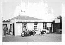 Nice Motorcycle with Sidecar-Scotland First House~1955 Photograph 70313