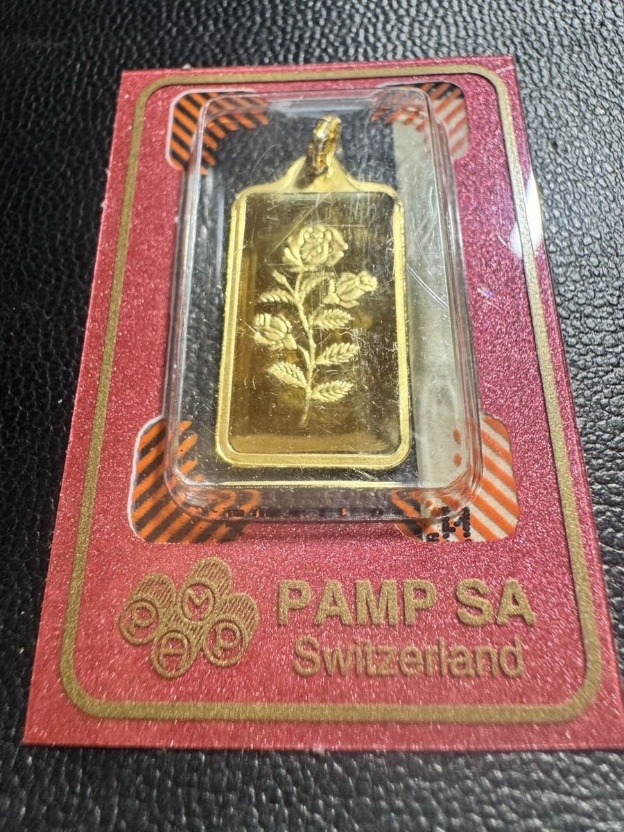 RARE Pamp Suisse Rose 2.5G Fine Gold 999.9 pendant In Assay | eBay