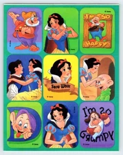 Vintage Gibson Stickers SNOW WHITE 1 Sheet Scrapbooking Disney  1990's SD4