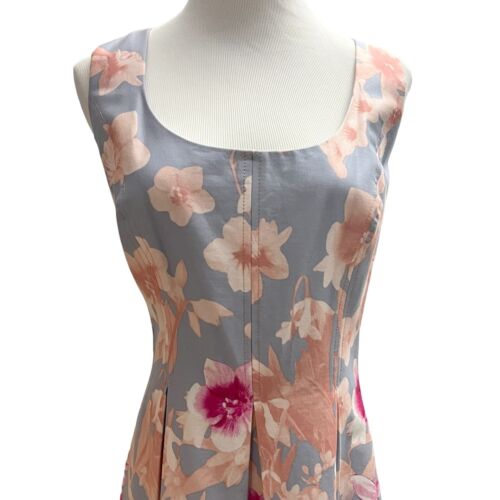 Nine West Fit & Flare Sleeveless Dress Jazzberry Combo Floral Print Size 14 NWT - Picture 4 of 11