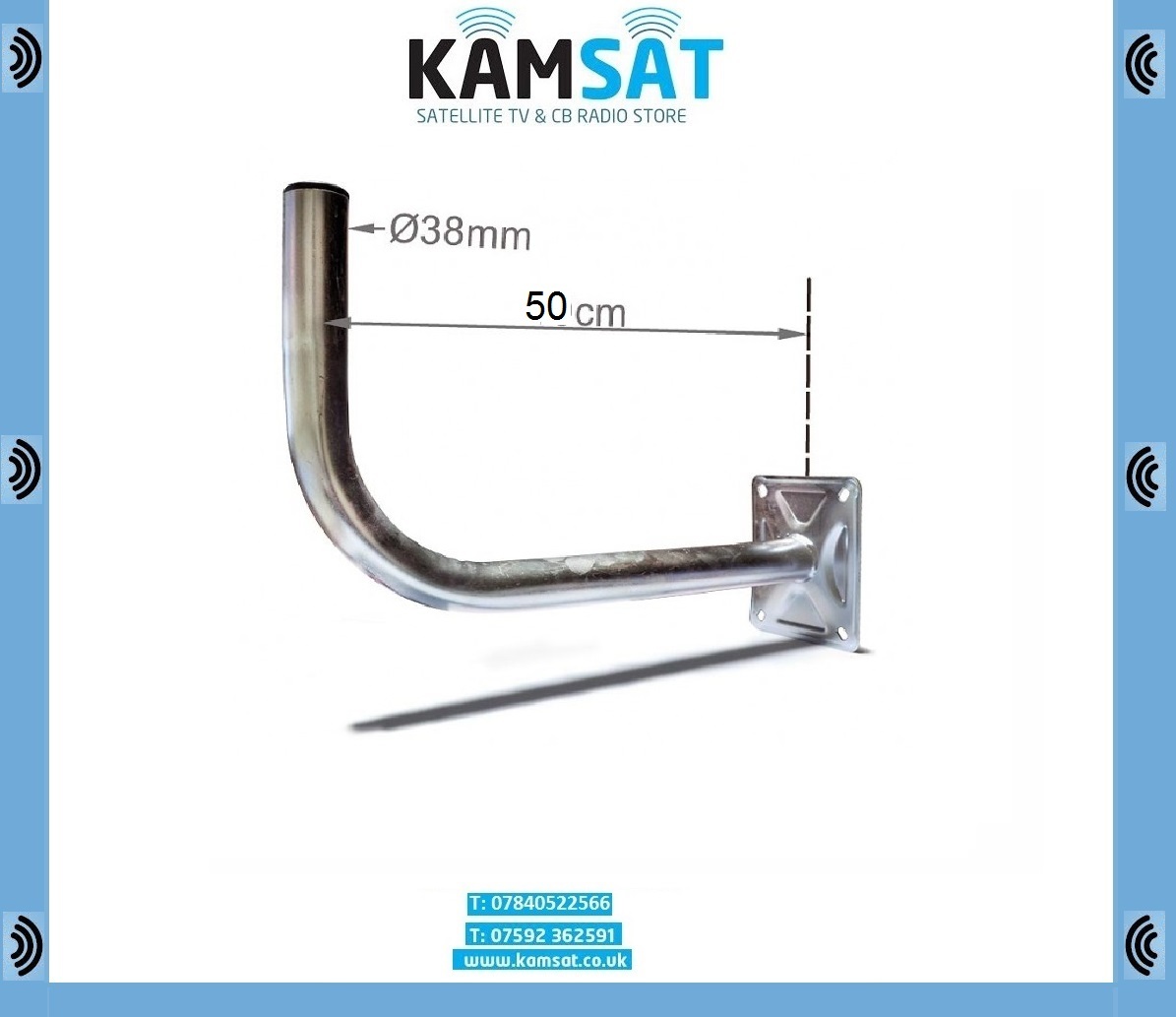 SATELLITE DISH WALL MOUNT BRACKET 50 CM SKY POLSAT NC+ ASTRA HOTBIRD