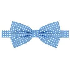 Polka Dot Print Men's Polka Dotted Pretied Bowtie Baby Blue