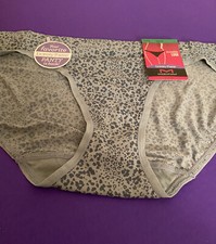 NEW MAIDENFORM LIGHT GREEN ABSTRACT BIKINI PANTIES/ L / 7