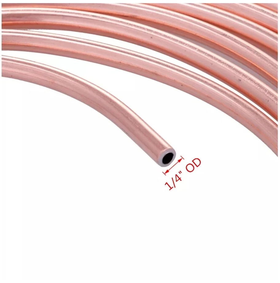 Kit de bobina de tubería de línea de freno de coche de cobre de hierro rollo de 50 pies OD de 1/4” para combustible hidráulico Foto 2 de 4