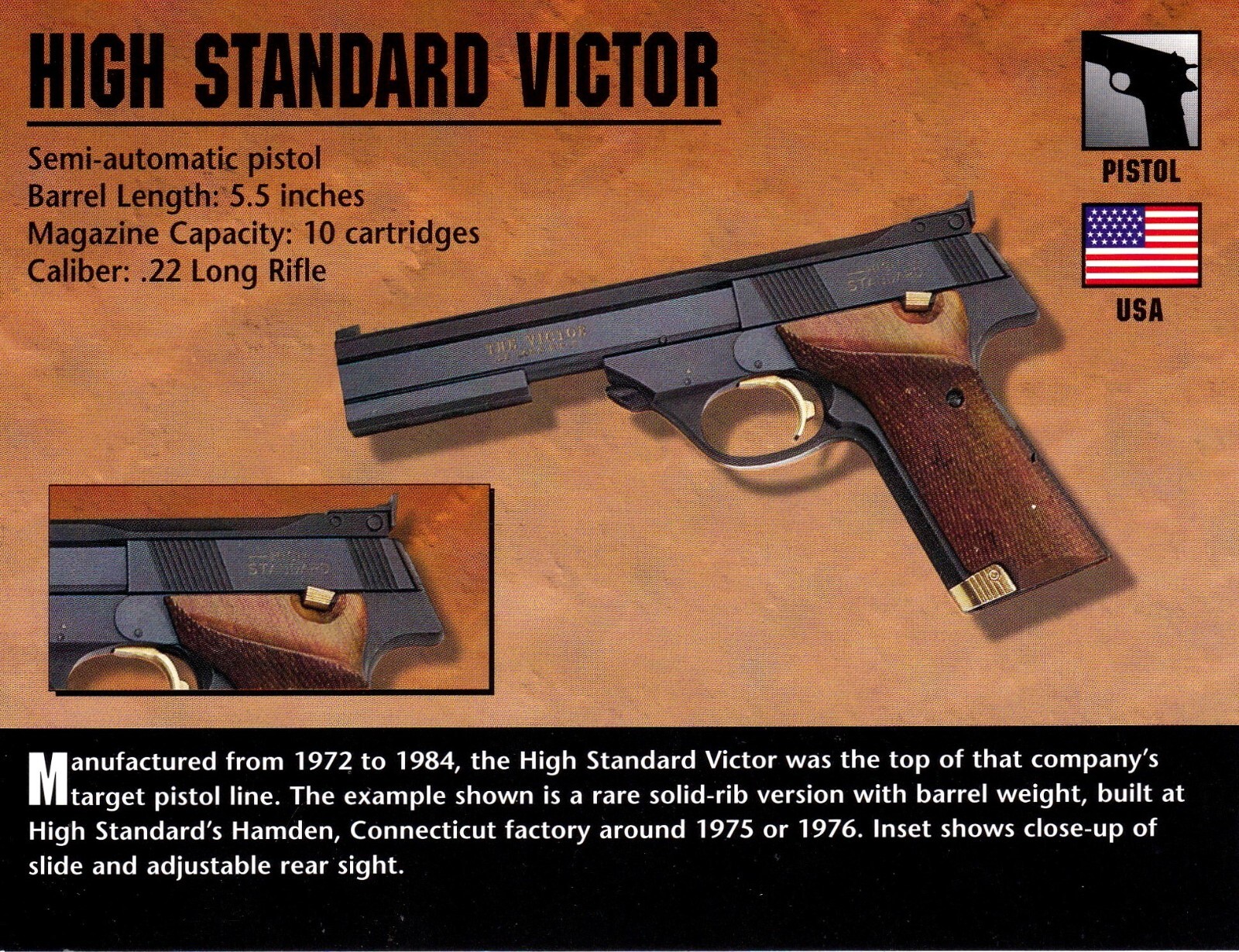 High Standard Victor Pistol Classic Firearms Photo Card u