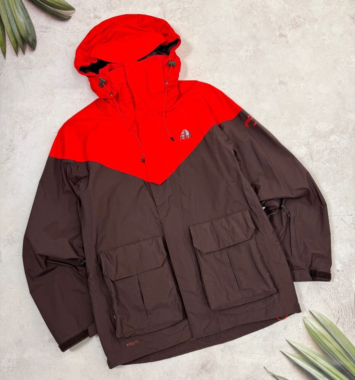 Y2K Nike Acg Ski Jacket Snowboard Red & Brown Multipocket / S - M
