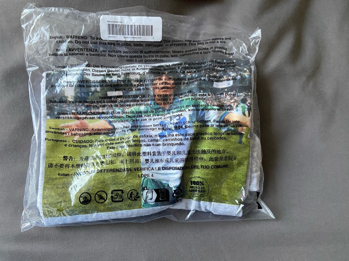 Supreme Maradona Tee T-Shirt Size S Ash Grey SS24 New Small FREE