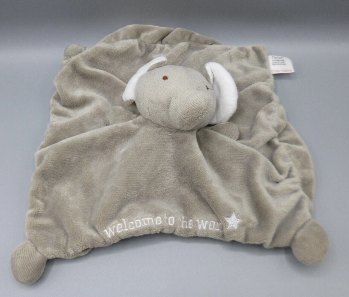 Next Grey Elephant Baby Comforter Soother Blankie Blanket Welcome