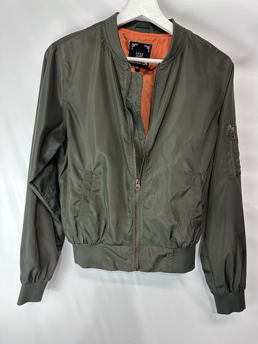 Iris Los Angeles Full Zip Windbreaker Streetwear Olive Green Gold