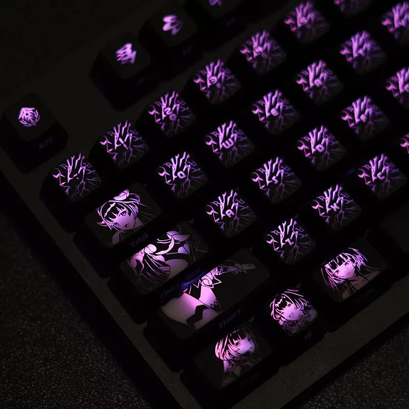 Honkai Impact 3 Raiden Mei Anime Recubrimiento RGB Translúcido Hágalo Usted Mismo Tecla para Mechnica Foto 3 de 4