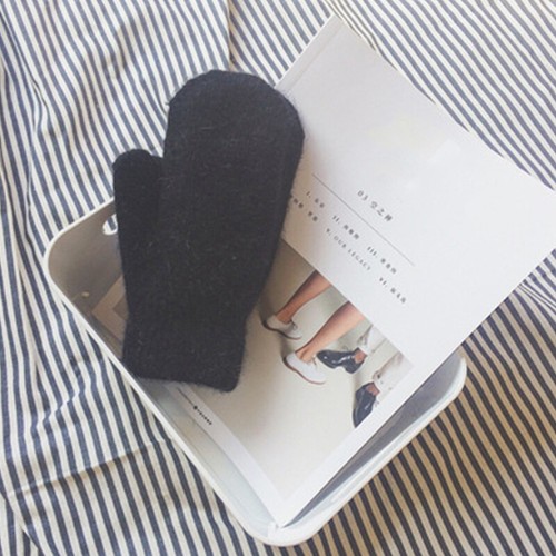 Gants femme couleur unie imitation fourrure lapin gants mitaines gants fourrure chauds. - Photo 7/24