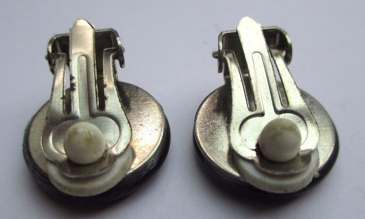 Boucles D'oreilles Clips Vintage En Résine - Ancien Bijou Unique Référence 2581 - Occasion