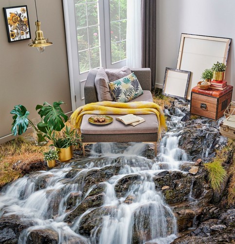 3D Wasserfall 17824NA Bodentapete Wandbilder Wanddruck 5D AJ TAPETE UK Fay - Bild 3 von 6