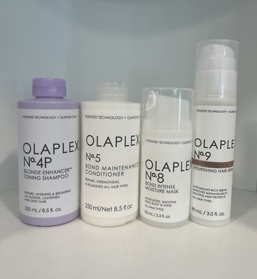 Olaplex No 4P Purple Shampoo + No 5 Conditioner +No 8 Mask +No 9