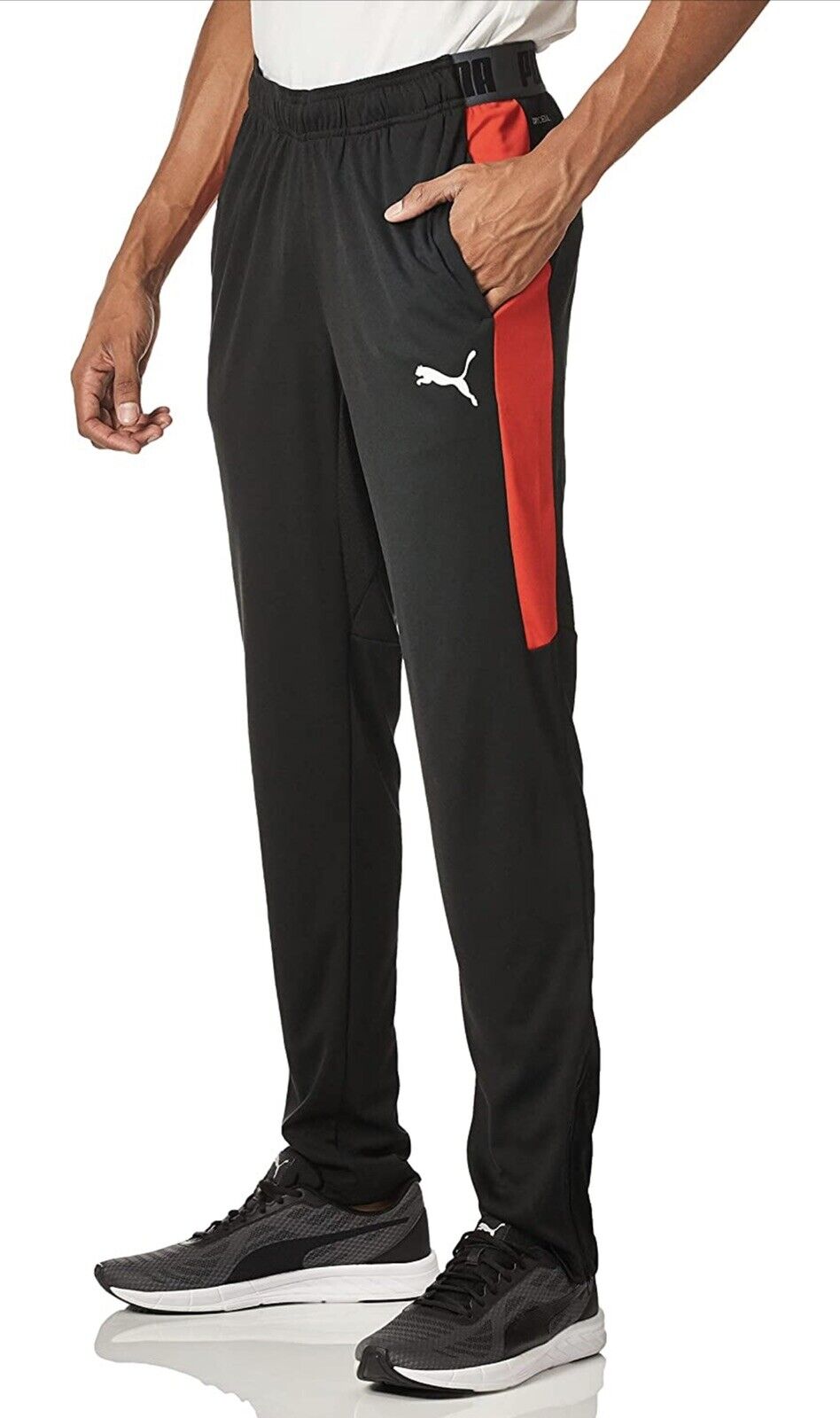 Amazon.com: PUMA Men's Contrast Pants, Black/Red, S : Clothing, Shoes &  Jewelry