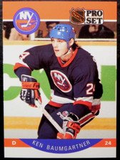 1990-91 90/91 Pro Set #178 Ken Baumgartner New York Islanders ROOKIE