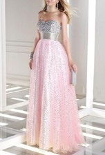 NEW PINK/SILVER ALYCE 00 SEQUIN FORMAL PROM DRESS PAGEANT BALLGOWN #35680 $400 *
