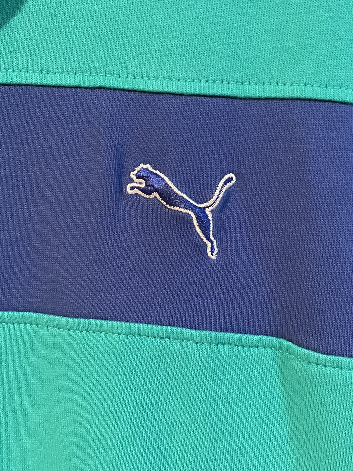 Puma Mens Golf Shirt XL Turquoise Blue White eBay