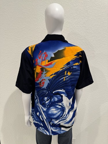 K.A.D. Clothing Co. Button Up Short Sleeve Shirt Asian Anime Print Men Size M-L - Picture 8 of 17