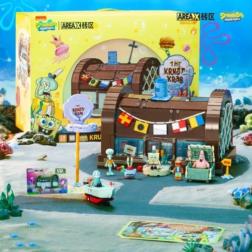 Krosse Krabbe Für Fans Spongebob Mr. Krabs Restaurant Bausteine LED Schwammkopf- - Bild 9 von 10