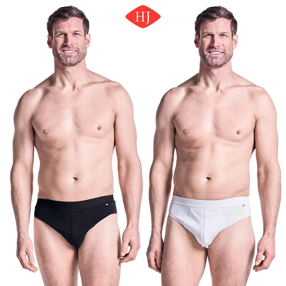 HJ Hall Slip Briefs Mens Cotton Stretch Brief Undies Underwear (3 Pack)