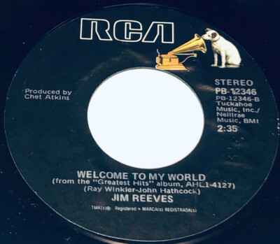 Jim Reeves  Welcome To My World & Have You Ever Been Lonely 7'' 45RPM  23P22